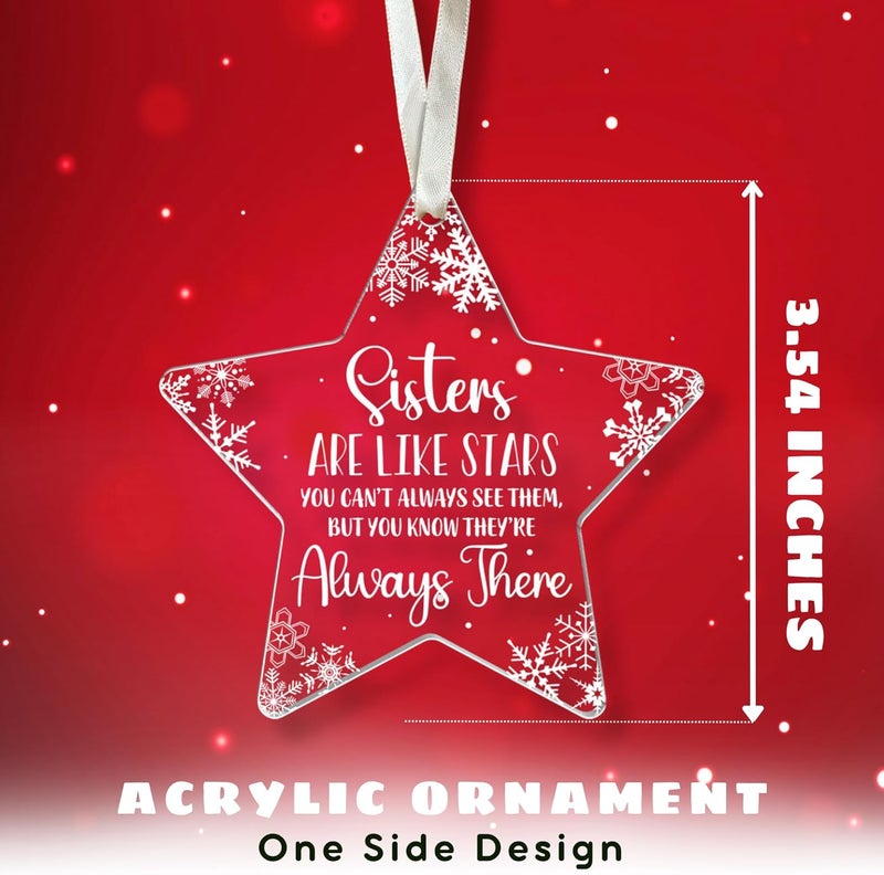 SUCHAGIFT Sister Ornaments 2025 Christmas - Sister Ornament - Sisters Ornaments - Sisters Gifts from Sis, Brother - Sis Gifts for Women - Acrylic Christmas Ornament 2025 - Image 2